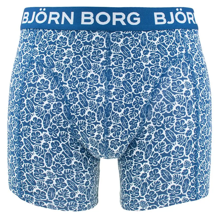 BJöRN BORG COTTON STRETCH 3PACK BOXERS BASIC LEAF BLAUW  
