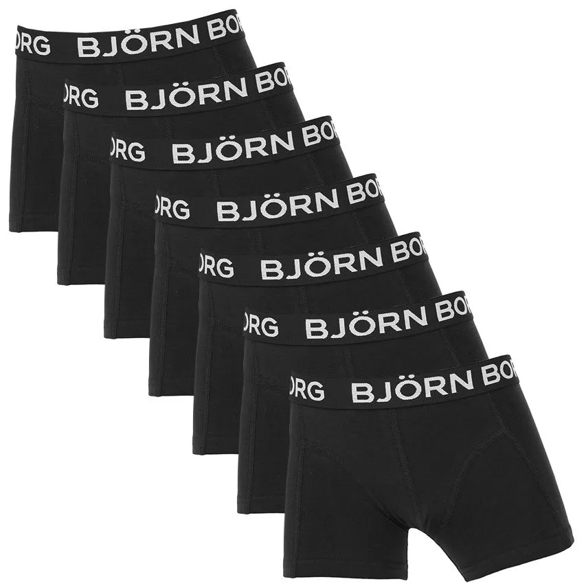 BJöRN BORG JONGENS COTTON STRETCH 7PACK BOXERS ZWART  
