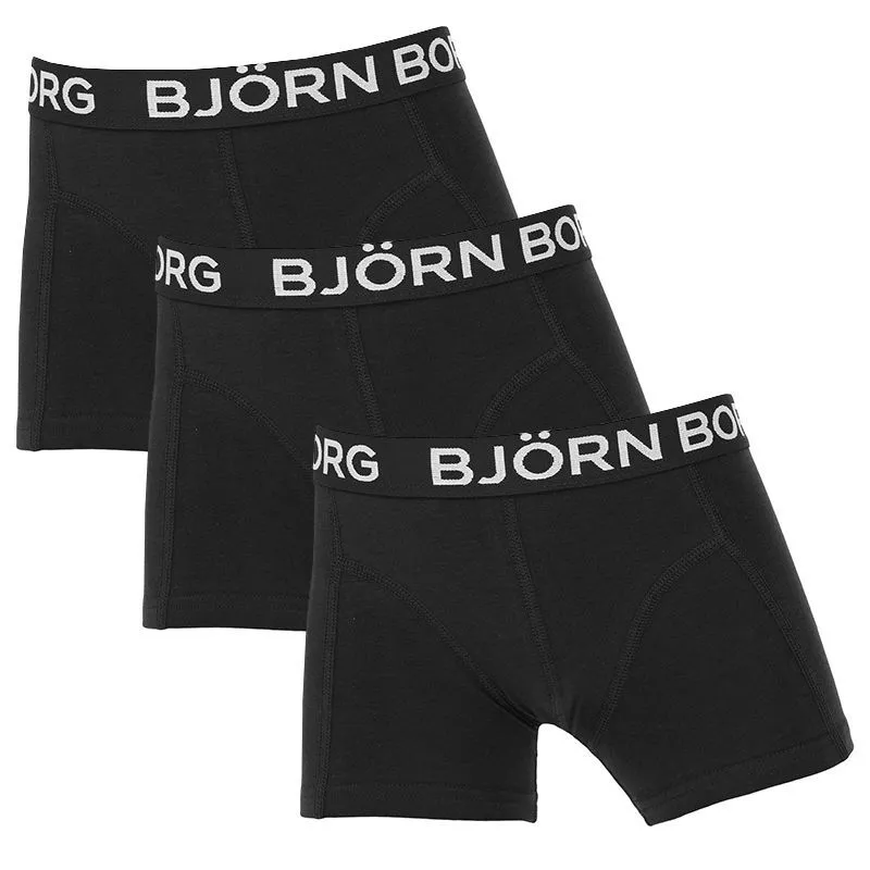 BJöRN BORG JONGENS PREMIUM COTTON STRETCH 3PACK BOXERS ZWART  
