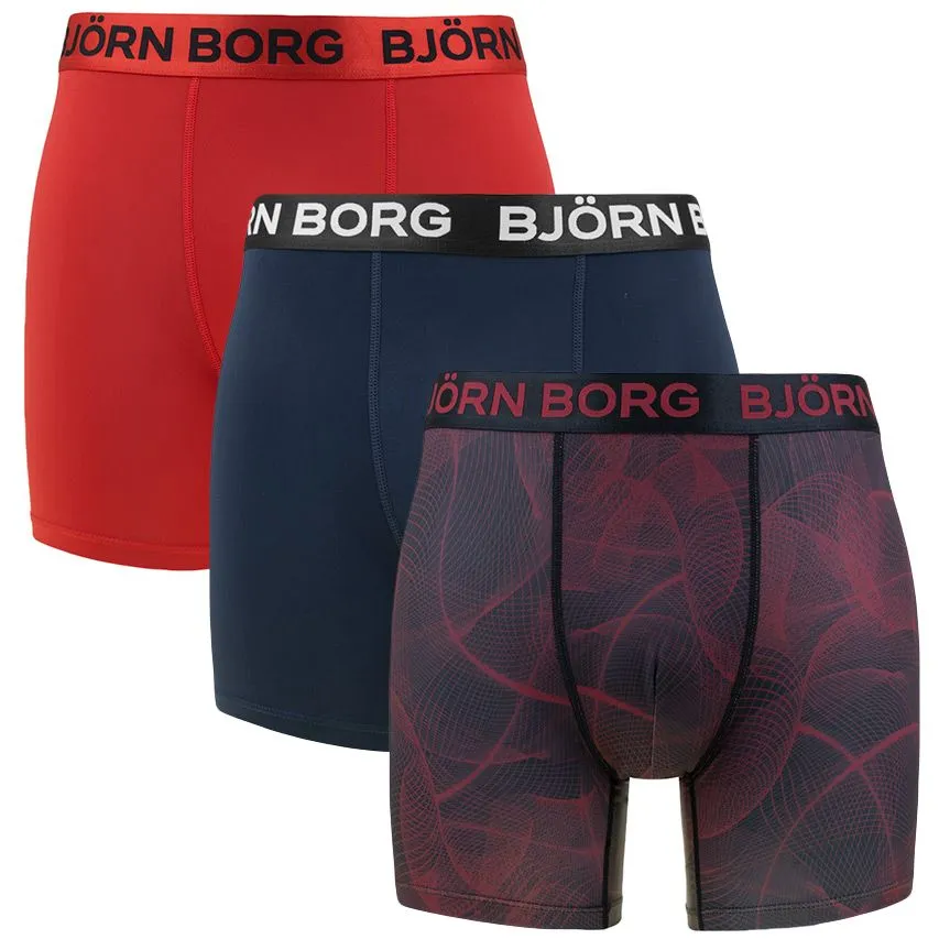 BJöRN BORG PERFORMANCE 3PACK MICROFIBER BOXERS BASIC PRINT MULTI II  