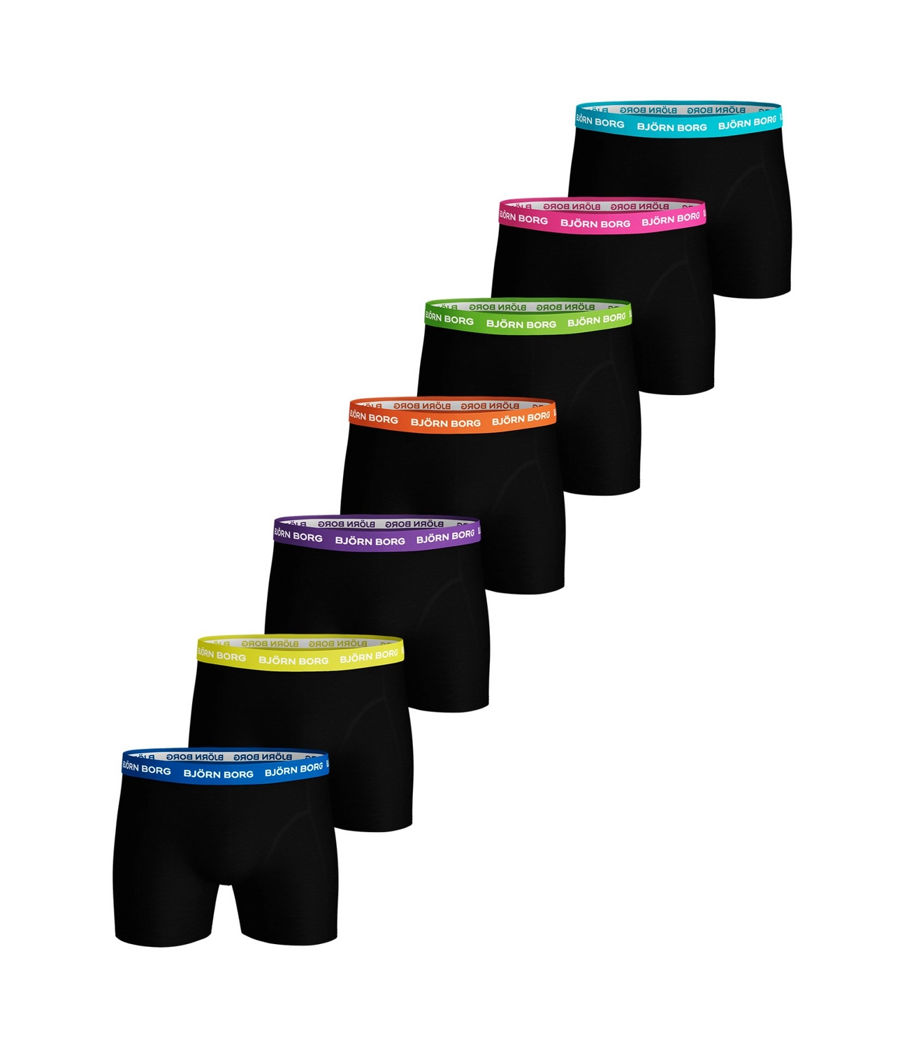 BOXERSHORT BJöRN BORG MEN ESSENTIAL SEASONAL SOLID NEON ELECTRIC BLUE LEMONADE (7PACK)