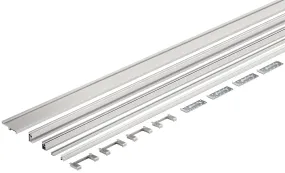 Garnituur voor aluminium kaderdeuren, voor Häfele Slido F-Flush51 60A, set met aluminium kader, greepprofiel, dwarsprofiel en mo