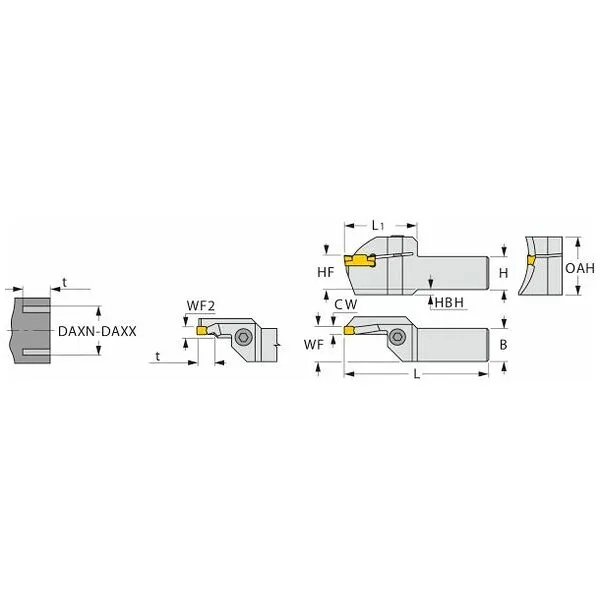 ISCAR HELIGRIP HFH COMPACTE KLEMHOUDER VERSTERKT, LINKS, ⌀BEREIK/ INSTEEK DAXNDAXX: 4048MM