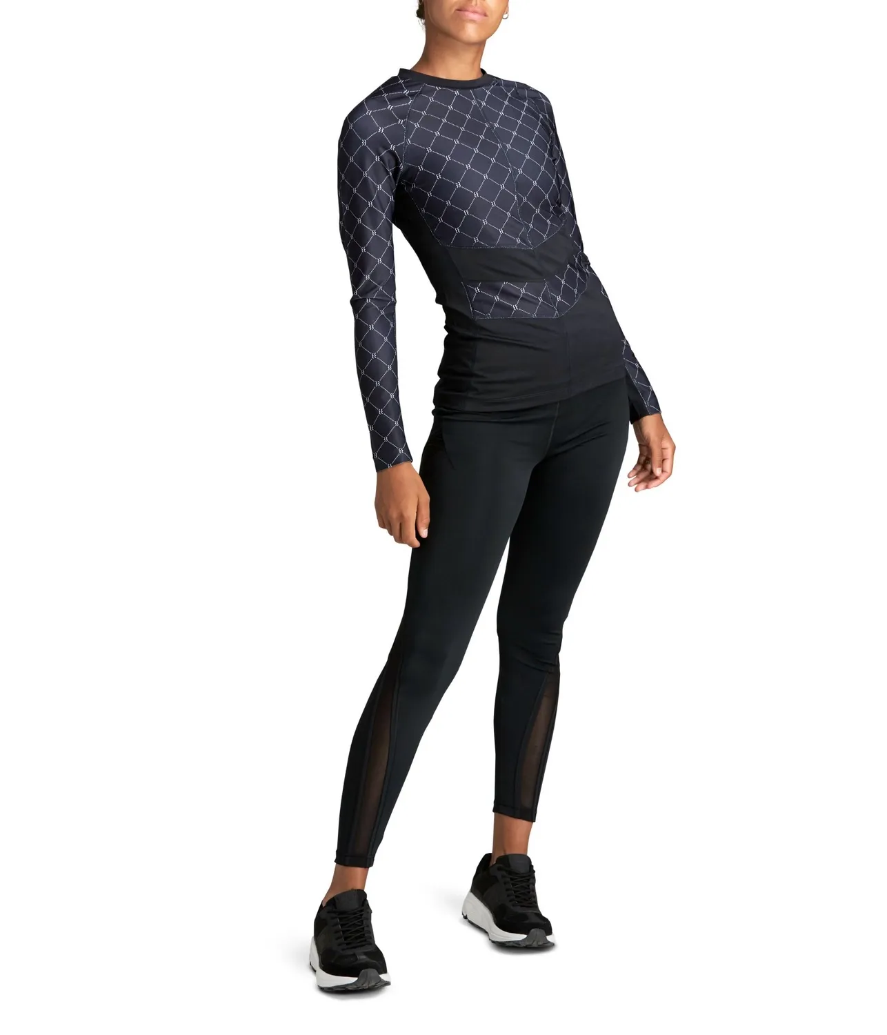 Sportshirt Björn Borg Women Slim Print Long Slee STHLM BB Tennis Net Night Sky