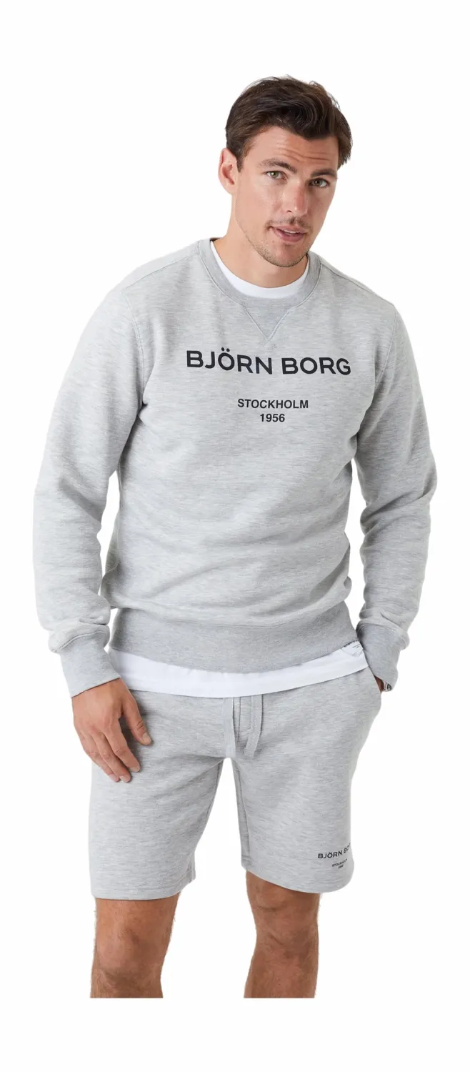 Trui Björn Borg Men Borg Logo Crew Light Grey Melange