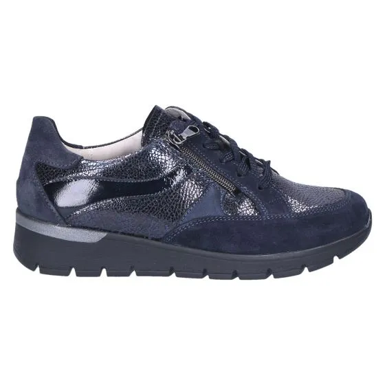 WALDLAUFER 626017 KRAMONA VETERSCHOEN BLAUW LEER/SUEDE
