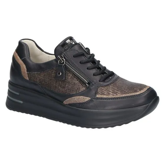 WALDLAUFER 755004 HARIANNA SNEAKER ZWART BRONS